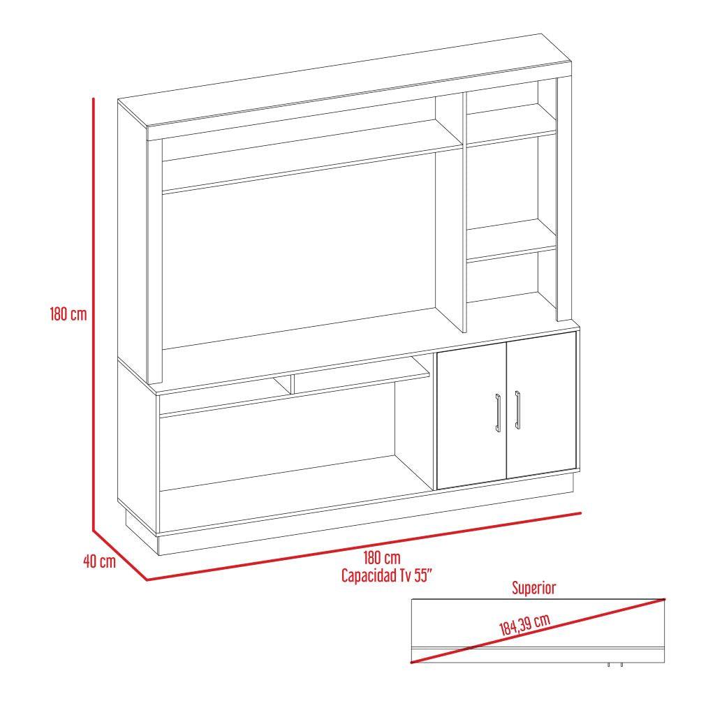 Foto 7 | Mueble para Tv 55 Pulgadas Excelsior Cantabria Chocolate