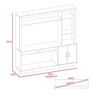 Foto 7 | Mueble para Tv 55 Pulgadas Excelsior Cantabria Chocolate