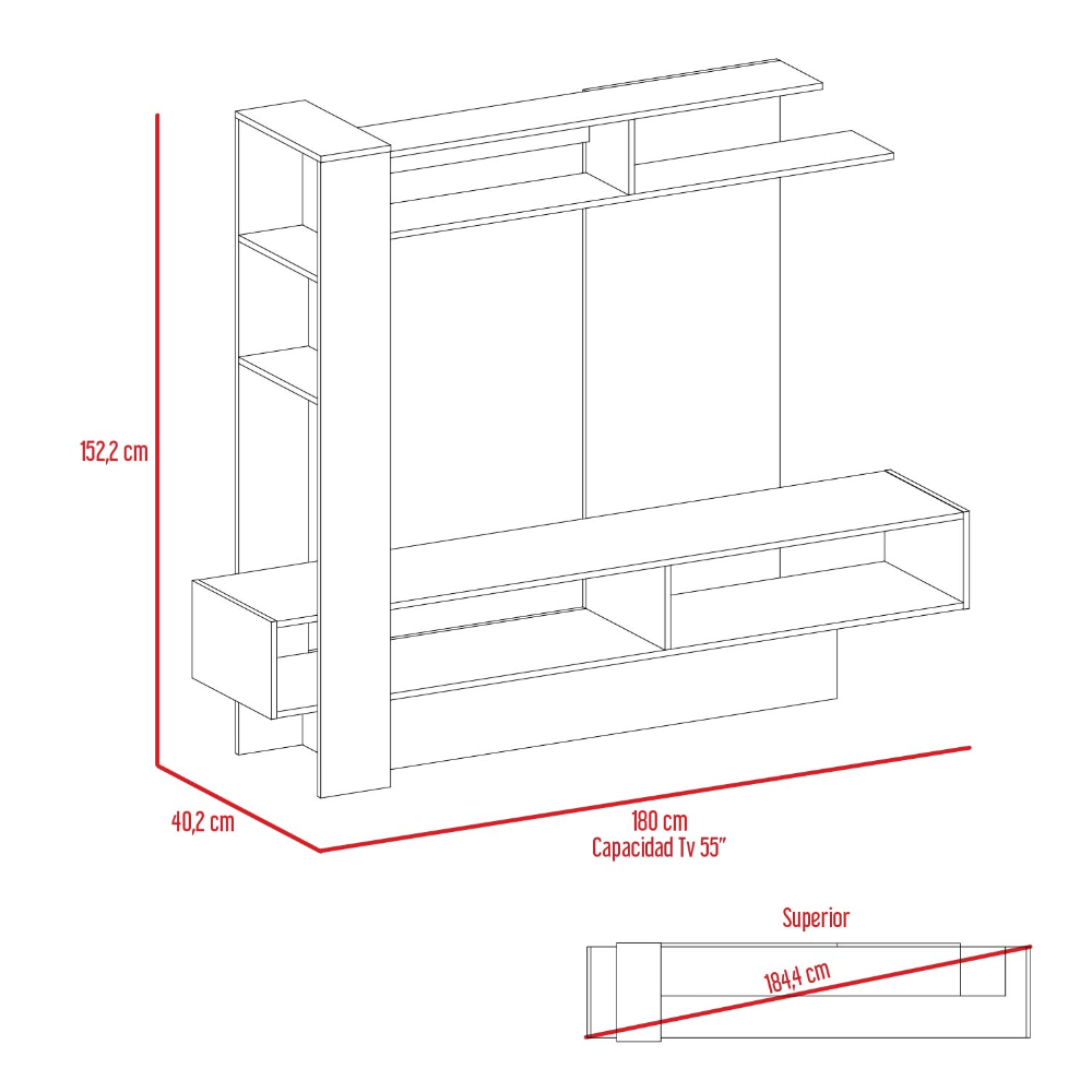 Foto 8 pulgar | Mueble para Tv 65" Excelsior Flamenco Caoba