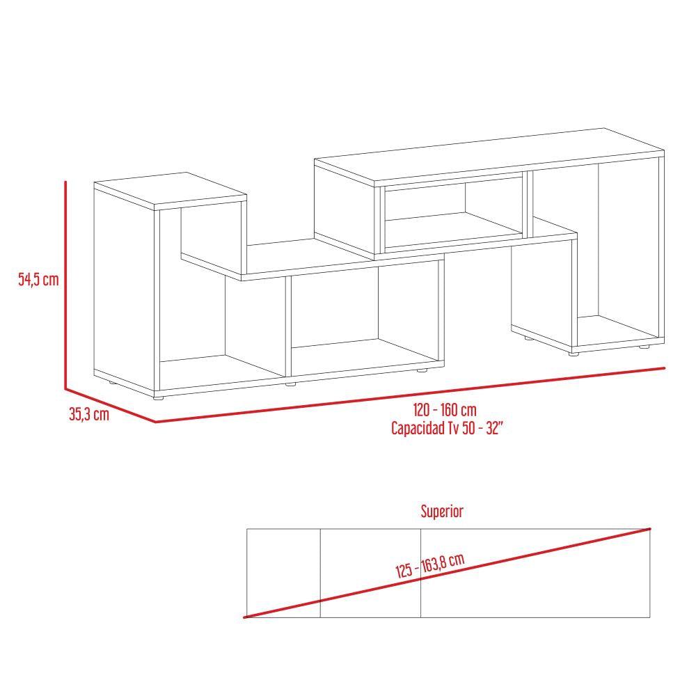 Foto 8 pulgar | Mesa Para Tv Ascher, Blanco Duqueza, Con Espacio Para Televisor De Hasta 50 Pulgadas