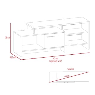 Foto 7 | Mesa Para Tv Eva Con Capacidad Para Tv De 49'', Color Wengue
