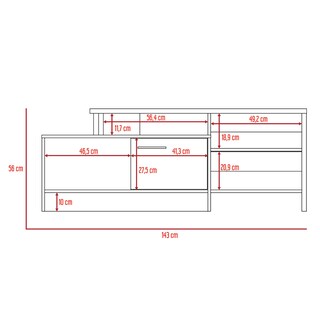 Foto 8 | Mesa Para Tv Eva Con Capacidad Para Tv De 49'', Color Wengue