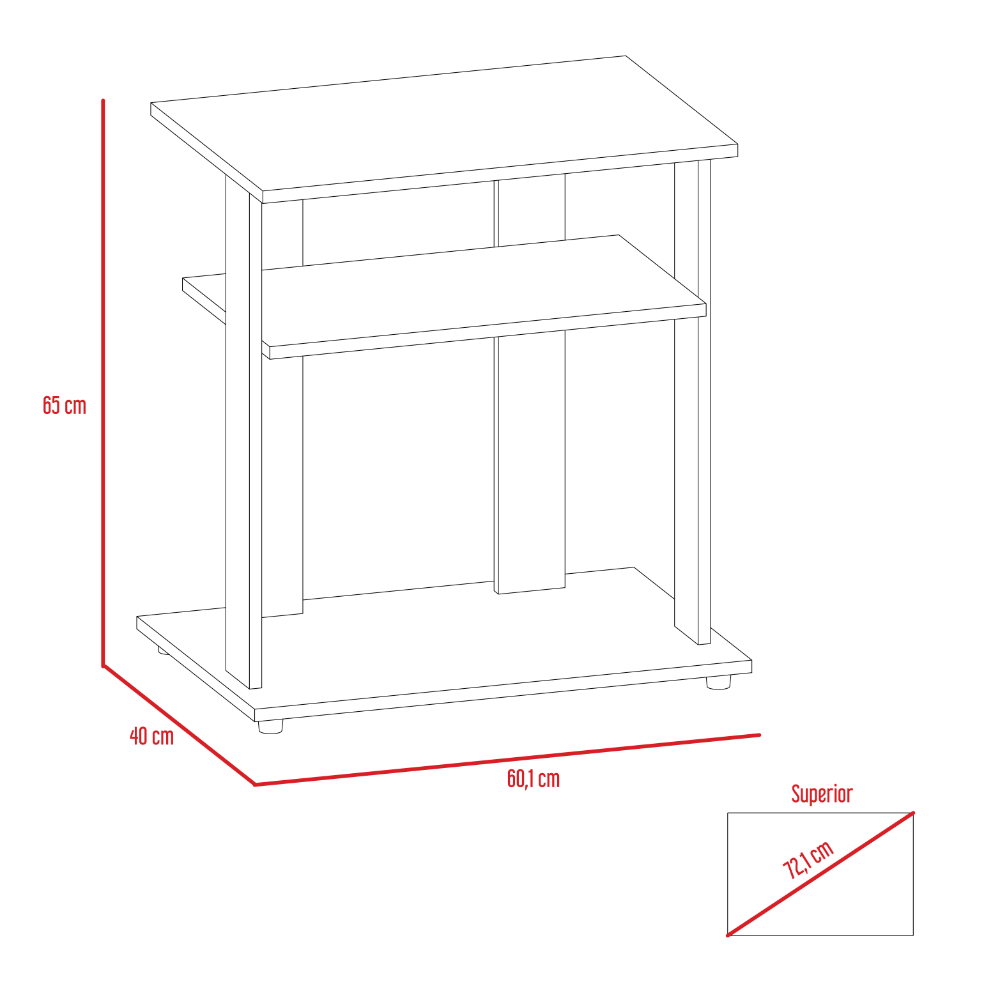 Foto 7 pulgar | Mesa para Tv de 22'' Bonaire  Negra