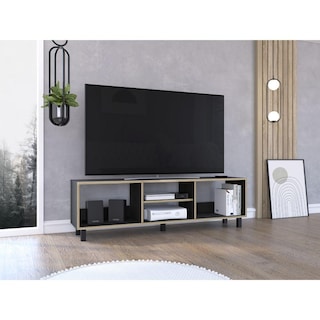 Foto 1 | Mesa Para Tv Tunez, Capacidad Para Tv Hasta 70'', Color Wengue Y Café Claro