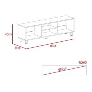 Foto 7 | Mesa Para Tv Tunez, Capacidad Para Tv Hasta 70'', Color Wengue Y Café Claro