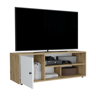 Foto 3 | Mesa Para Tv Noah, Macadamia Y Blanco Vainilla, Para Tv De Hasta 55 Pulgadas