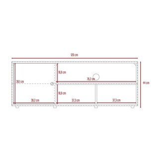 Foto 8 | Mesa Para Tv Noah, Macadamia Y Blanco Vainilla, Para Tv De Hasta 55 Pulgadas