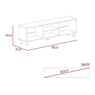 Foto 6 | Mesa Para Tv Tunez, Color Wengue, Para Televisor Hasta 70''