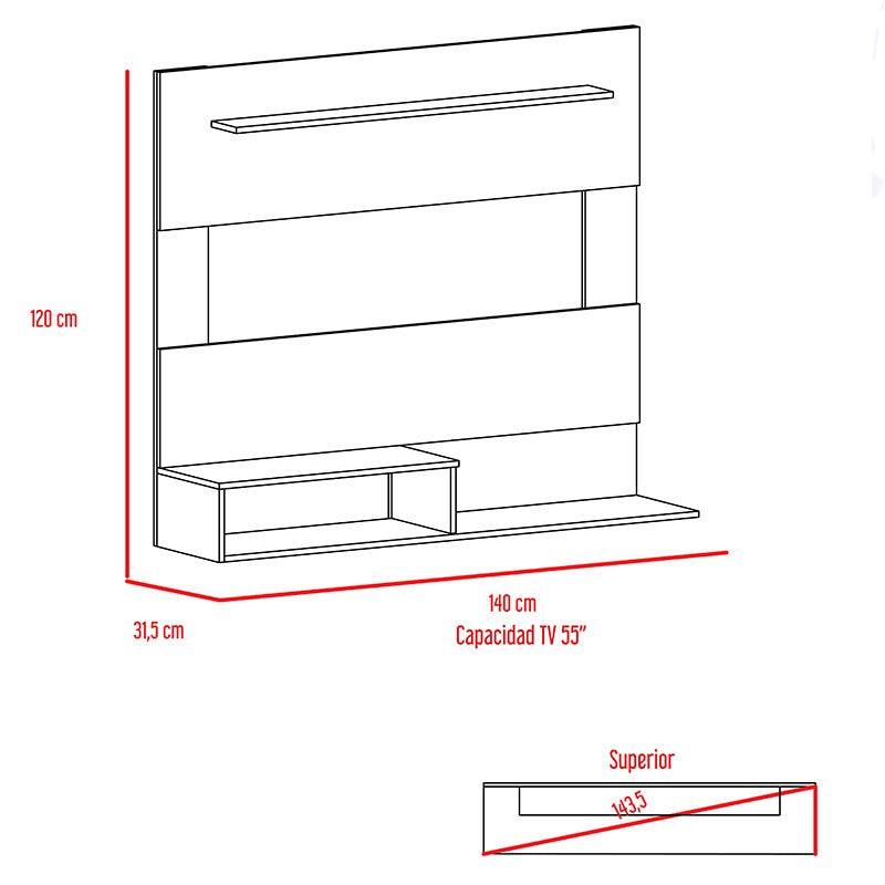 Foto 6 pulgar | Panel De Tv Ascher, Capacidad Para Tv De Hasta 55'', Color Beige Y Blanco