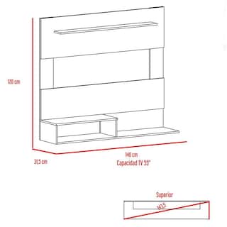Foto 5 | Panel De Tv Ascher, Capacidad Para Tv De Hasta 55'', Color Beige Y Blanco