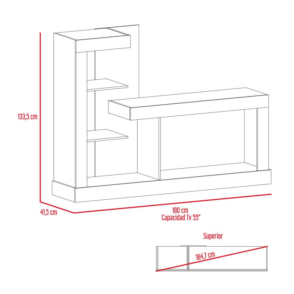 Foto 7 pulgar | Mesa Para Tv Samir, Miel Y Blanco, Con Espacio Para Televisor De Hasta 55 ''