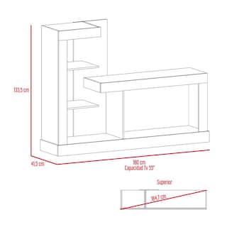 Foto 6 | Mesa Para Tv Samir, Miel Y Blanco, Con Espacio Para Televisor De Hasta 55 ''