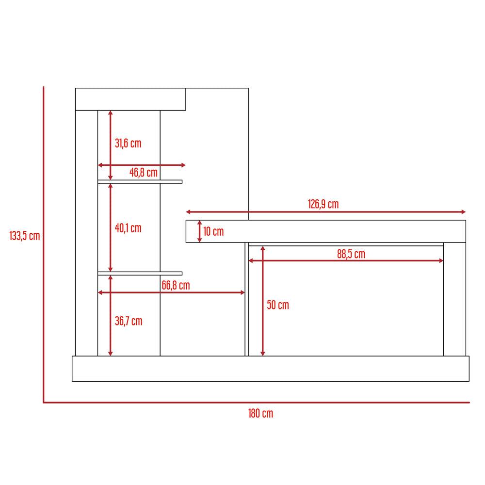 Foto 7 | Mesa Para Tv Samir, Miel Y Blanco, Con Espacio Para Televisor De Hasta 55 ''