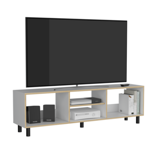 Foto 3 | Mesa Para Tv Tunez Blanco Y Café Claro Para Televisor Hasta 70 Pulgadas