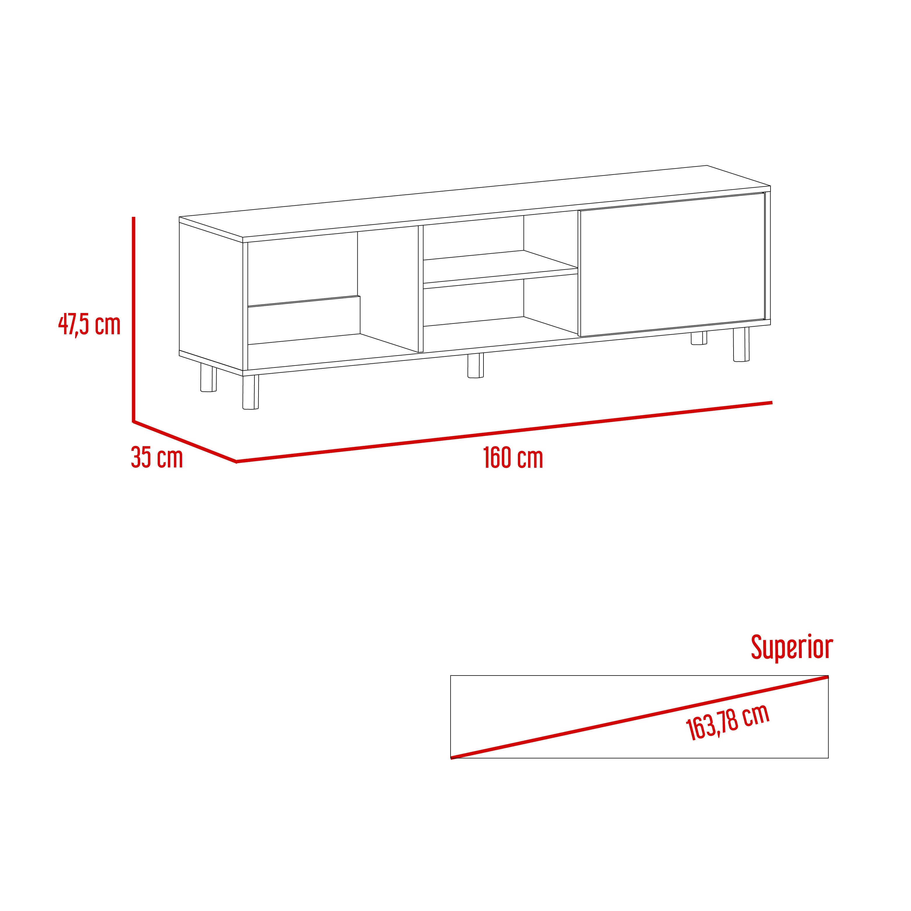 Foto 7 | Mesa Para Tv Tunez Blanco Y Café Claro Para Televisor Hasta 70 Pulgadas