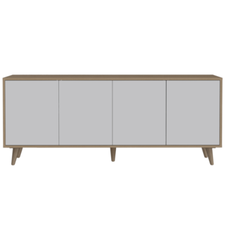 Foto 6 | Mesa Para Tv Burdeos, Blanco Vainilla Y Beige, 4 Puertas Batientes