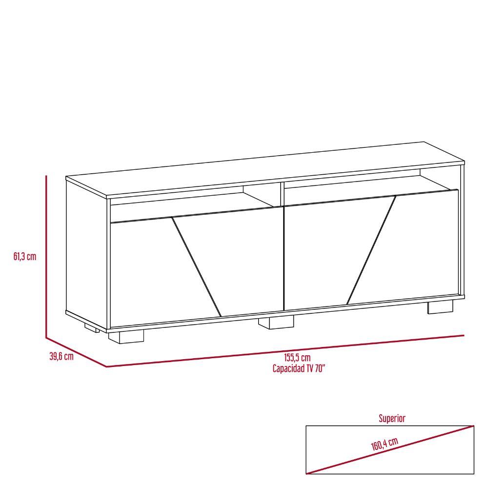 Foto 8 pulgar | Mesa Para Tv Orus, Miel Y Caoba, Con Espacio Para Televisor De 70 Pulgadas