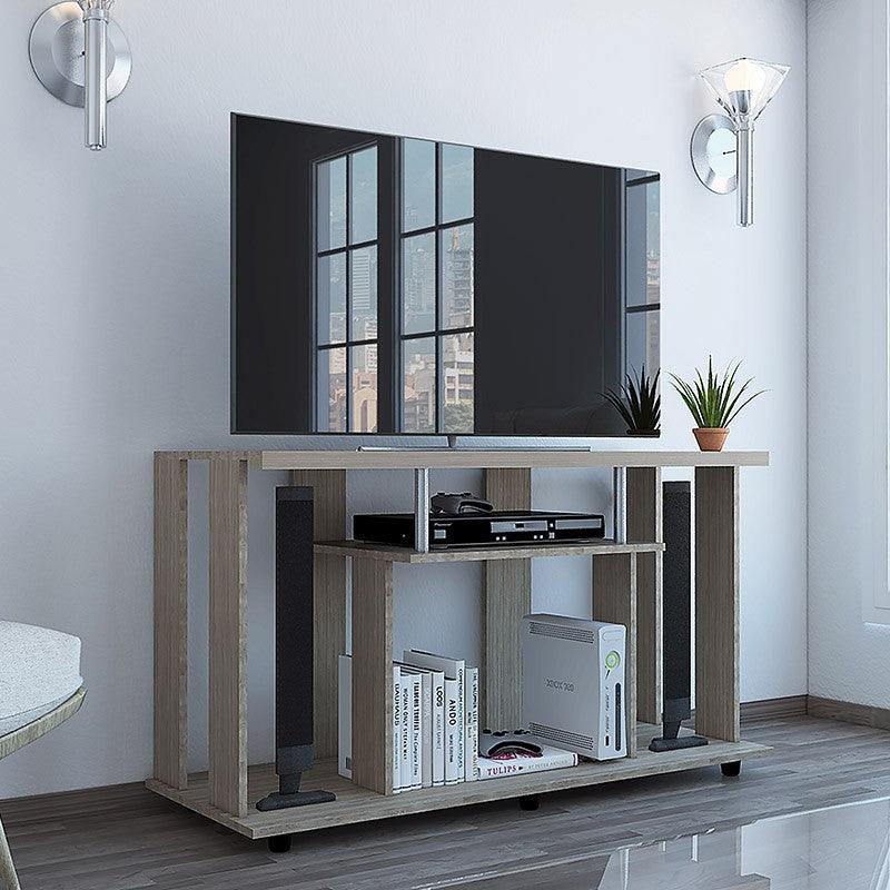 Mesa Para Tv Alpin Miel con Espacio Para Televisor De Hasta 50 Pulgadas Virtual Muebles