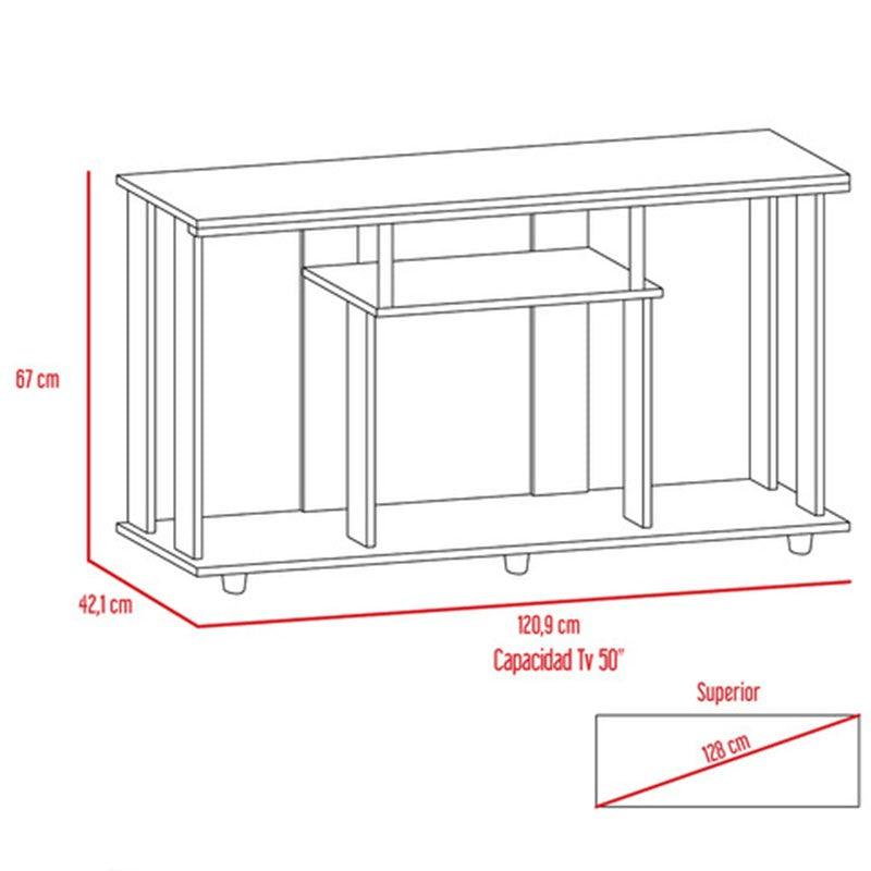 Foto 7 pulgar | Mesa Para Tv Alpin Miel con Espacio Para Televisor De Hasta 50 Pulgadas Virtual Muebles