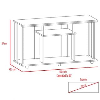 Foto 6 | Mesa Para Tv Alpin Miel con Espacio Para Televisor De Hasta 50 Pulgadas Virtual Muebles