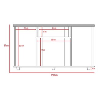 Foto 7 | Mesa Para Tv Alpin Miel con Espacio Para Televisor De Hasta 50 Pulgadas Virtual Muebles
