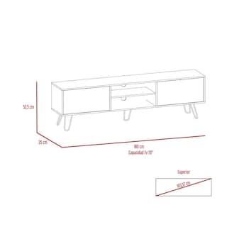 Foto 7 | Mesa Lara Para Tv De 70'', Color Miel Y Plata Oscuro
