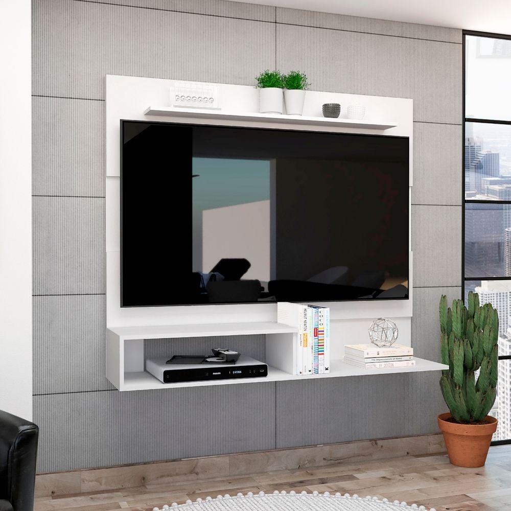 Panel De Tv Ascher, Capacidad Para Tv De Hasta 55'', Color Blanco