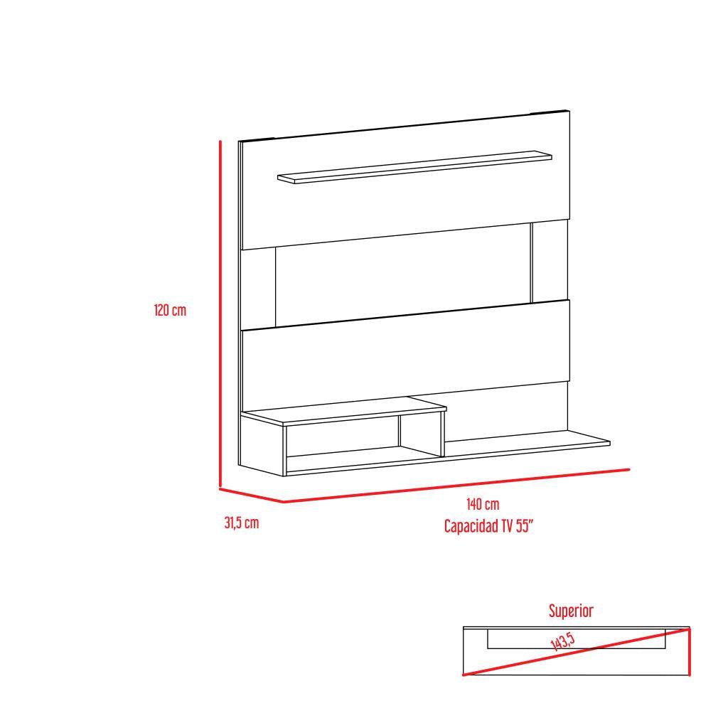 Foto 6 | Panel De Tv Ascher, Capacidad Para Tv De Hasta 55'', Color Blanco