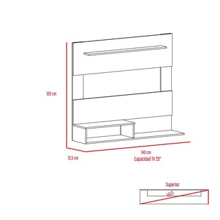 Foto 6 | Panel De Tv Ascher, Capacidad Para Tv De Hasta 55'', Color Blanco