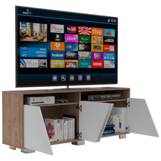 Foto 3 | Mesa Para Tv Orus, Miel Y Blanco, Con Espacio Para Televisor De 70 Pulgadas