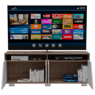 Foto 4 | Mesa Para Tv Orus, Miel Y Blanco, Con Espacio Para Televisor De 70 Pulgadas