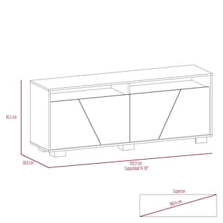 Foto 7 | Mesa Para Tv Orus, Miel Y Blanco, Con Espacio Para Televisor De 70 Pulgadas