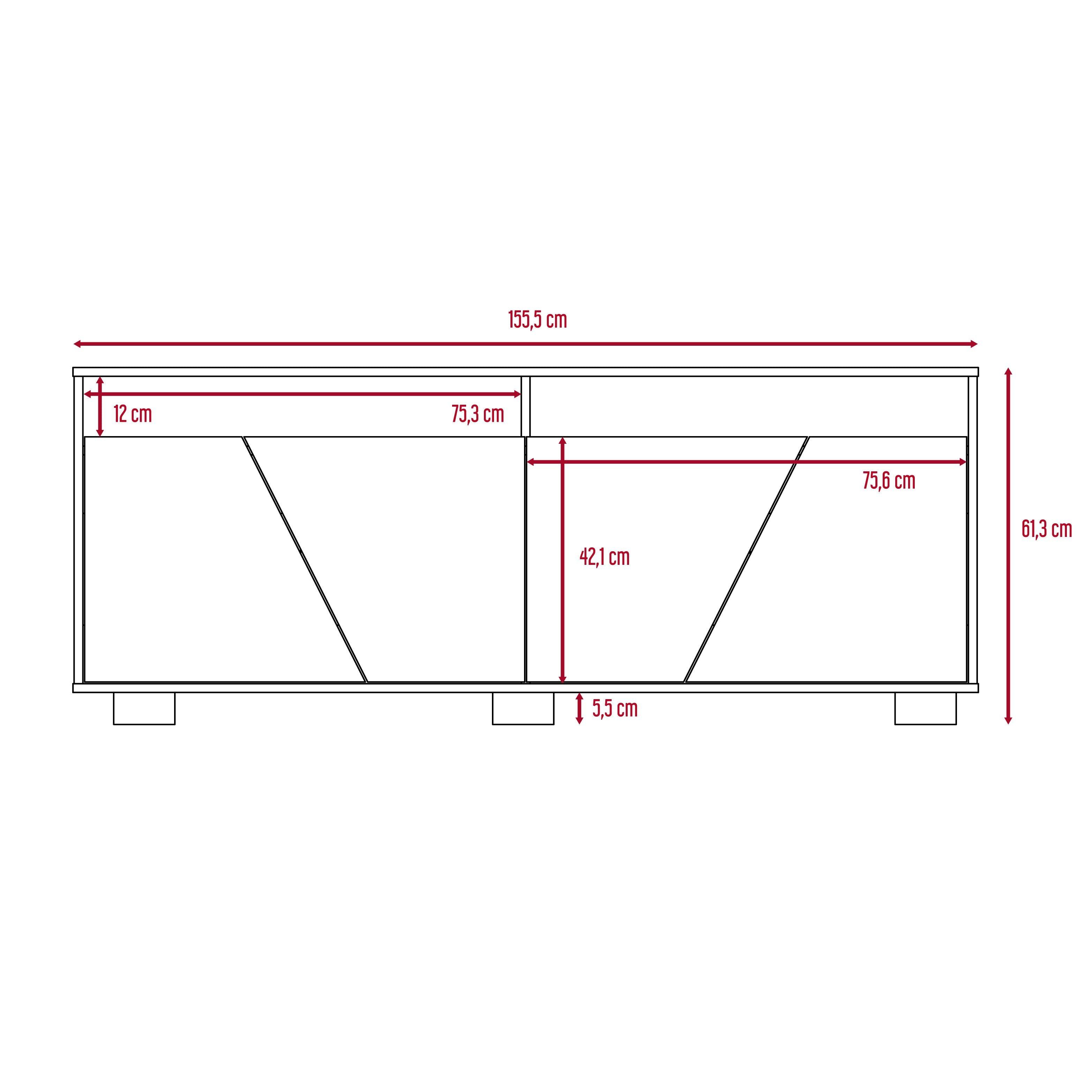 Foto 9 pulgar | Mesa Para Tv Orus, Miel Y Blanco, Con Espacio Para Televisor De 70 Pulgadas