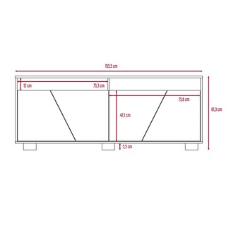 Foto 8 | Mesa Para Tv Orus, Miel Y Blanco, Con Espacio Para Televisor De 70 Pulgadas