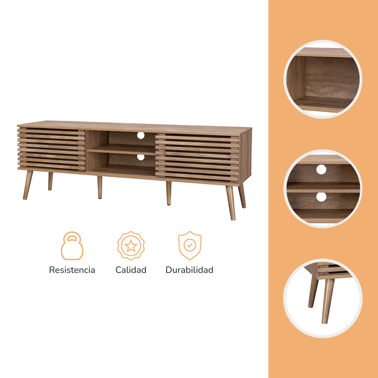 Foto 6 pulgar | Mueble de TV Top Living Pittsburgh Marrón