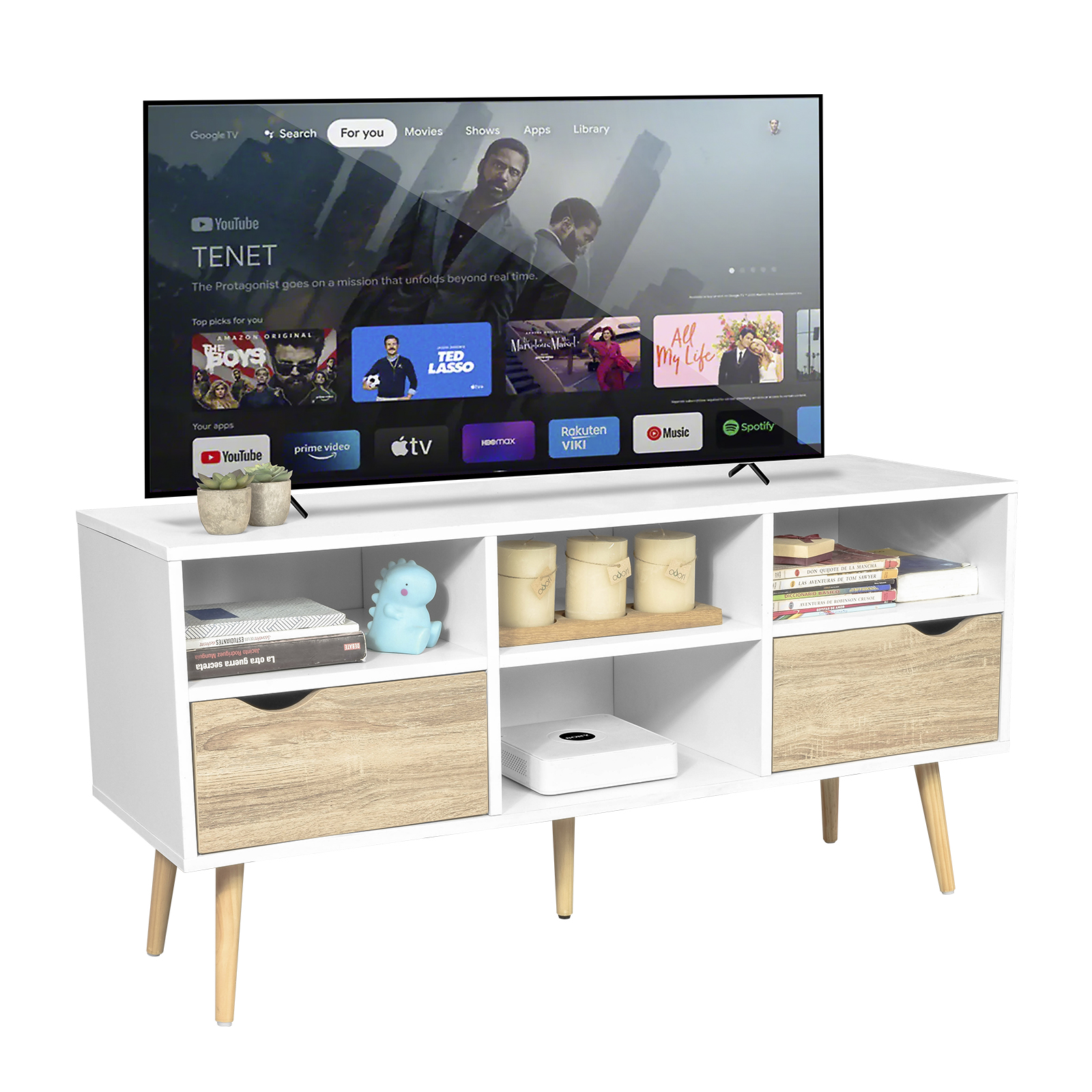 Foto 2 | Mueble de Tv Nórdico Top Living Bolonia Blanco y Marrón