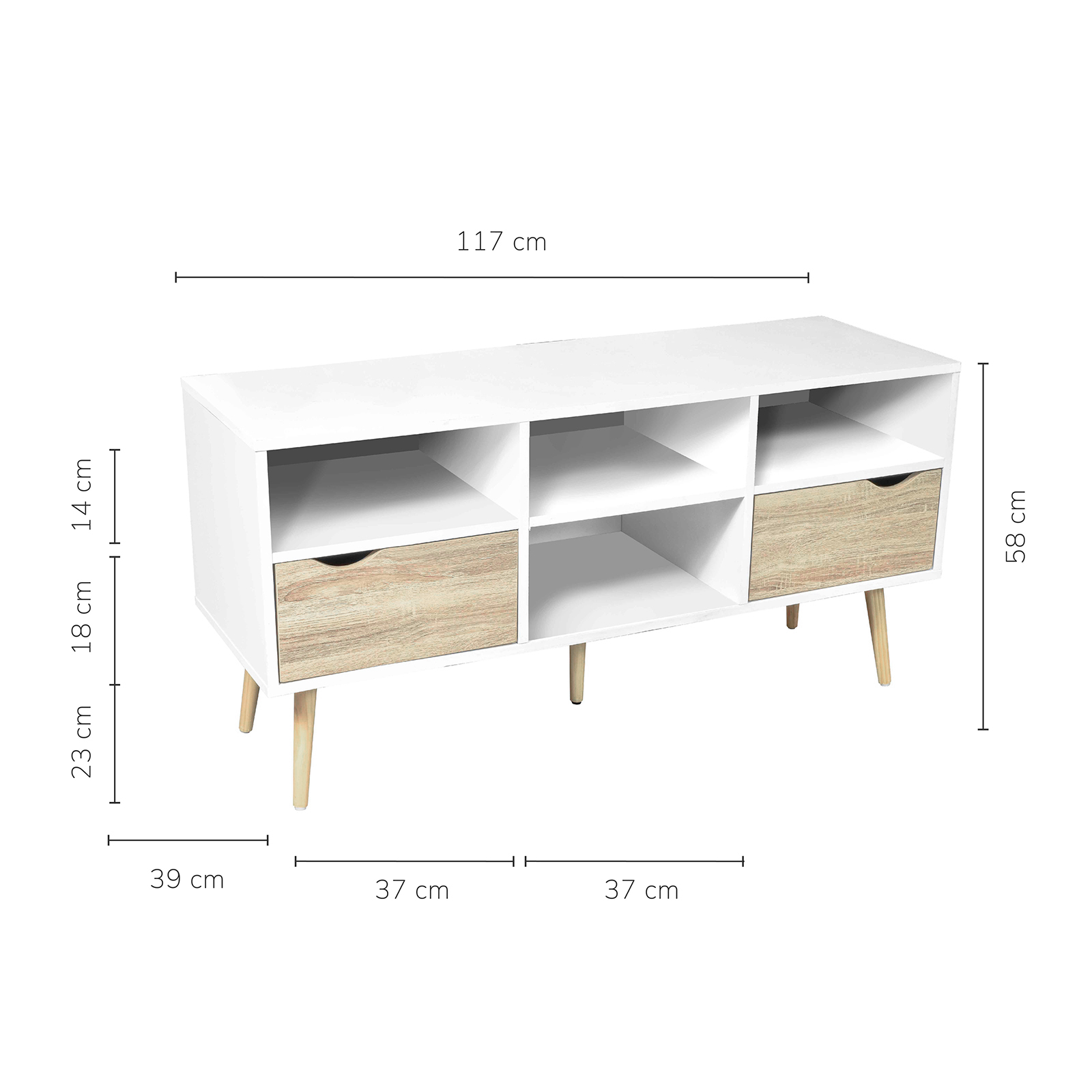 Foto 4 pulgar | Mueble de Tv Nórdico Top Living Bolonia Blanco y Marrón