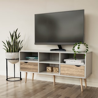 Foto 5 | Mueble de Tv Nórdico Top Living Bolonia Blanco y Marrón