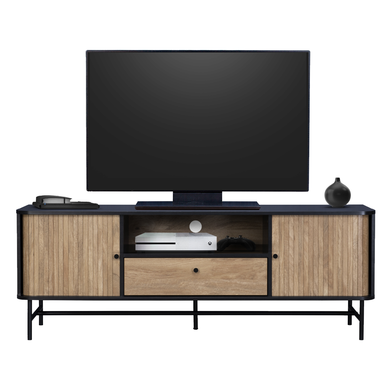 Mueble para TV Top Living Charcoal Marrón y Negro