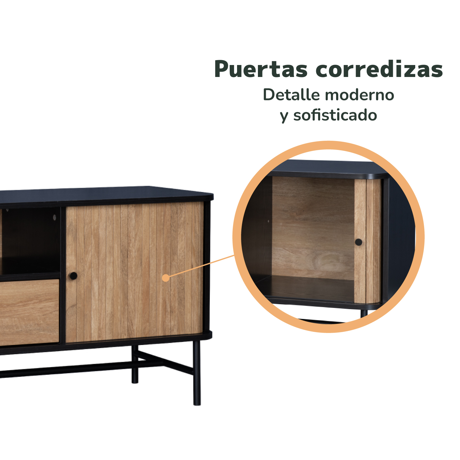 Foto 7 pulgar | Mueble para TV Top Living Charcoal Marrón y Negro