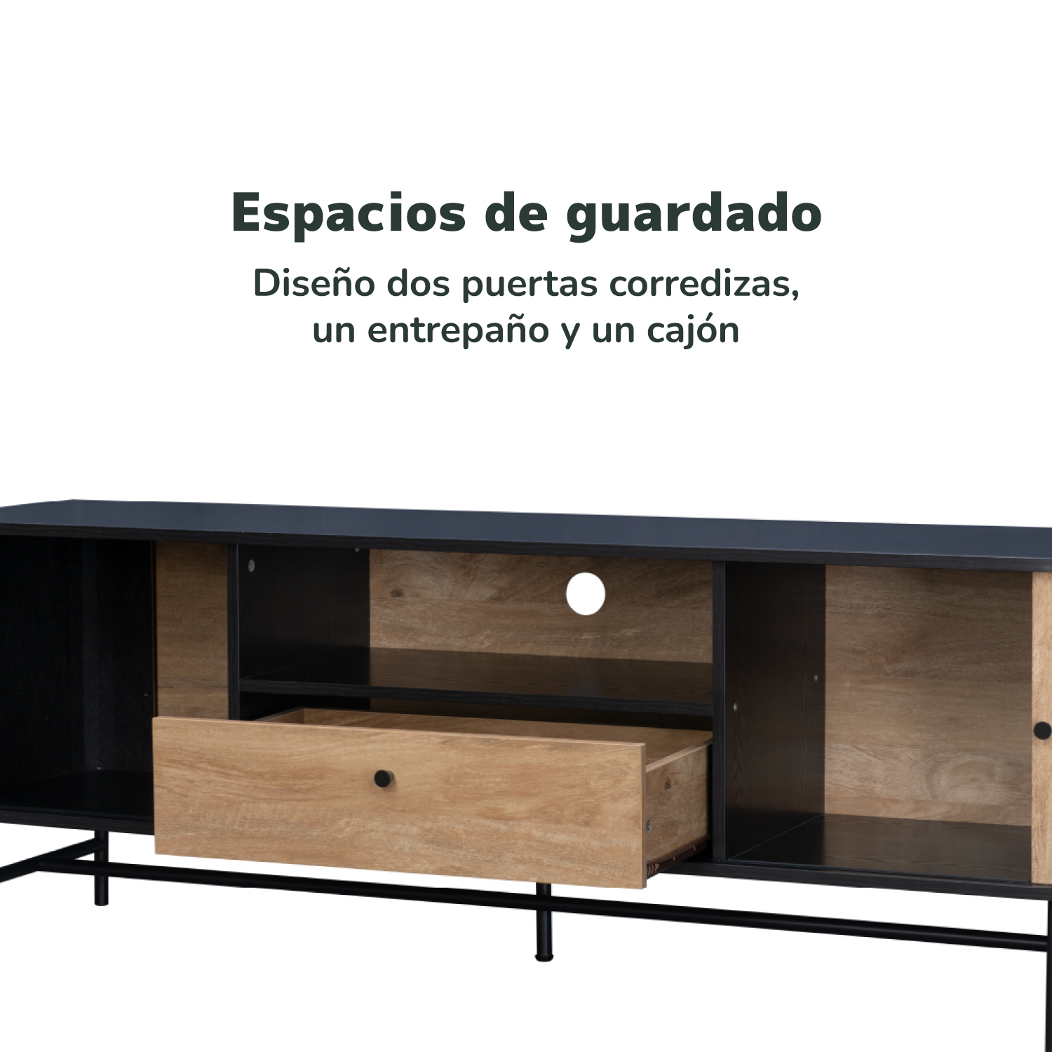 Foto 8 pulgar | Mueble para TV Top Living Charcoal Marrón y Negro