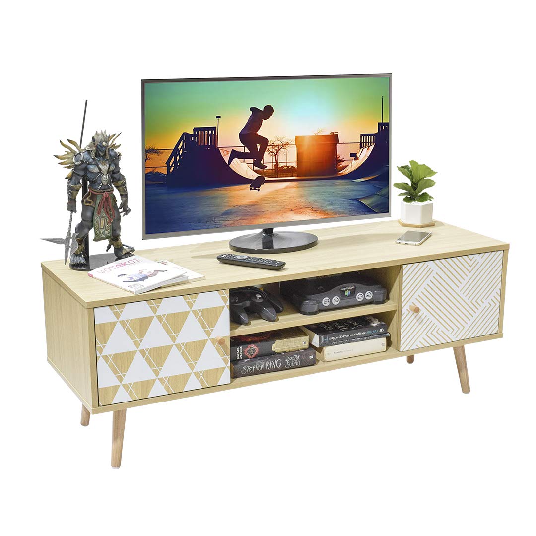 Mueble De Tv Top Living Corintio Marrón Y Blanco