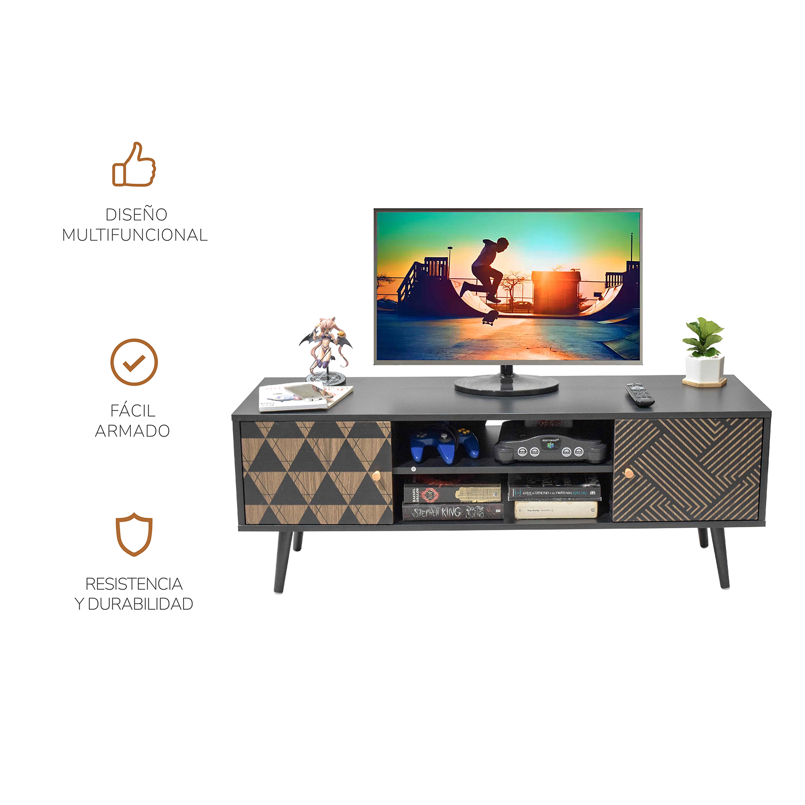 Foto 5 pulgar | Mueble De Tv Top Living Corintio-n Negro