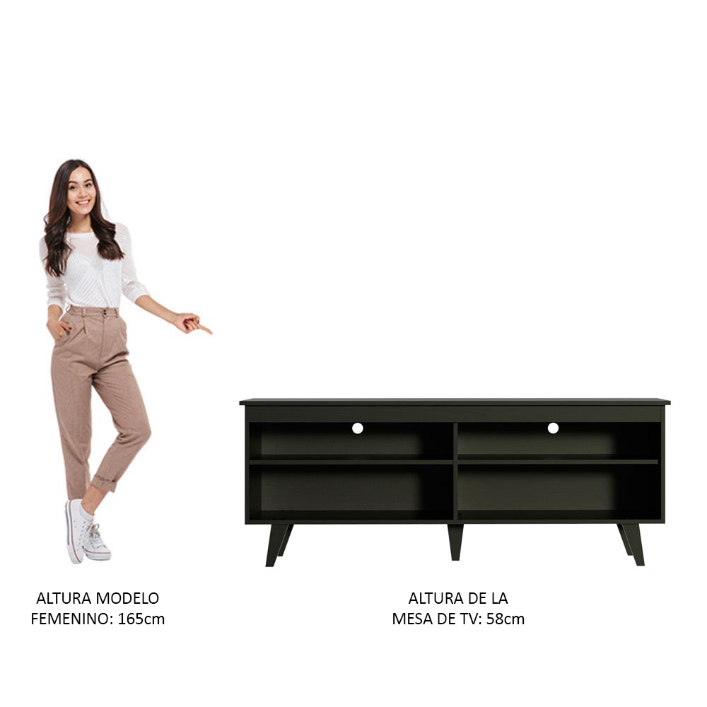 Foto 7 pulgar | Mueble para TV Madesa Negro para Pantallas de Hasta 65''