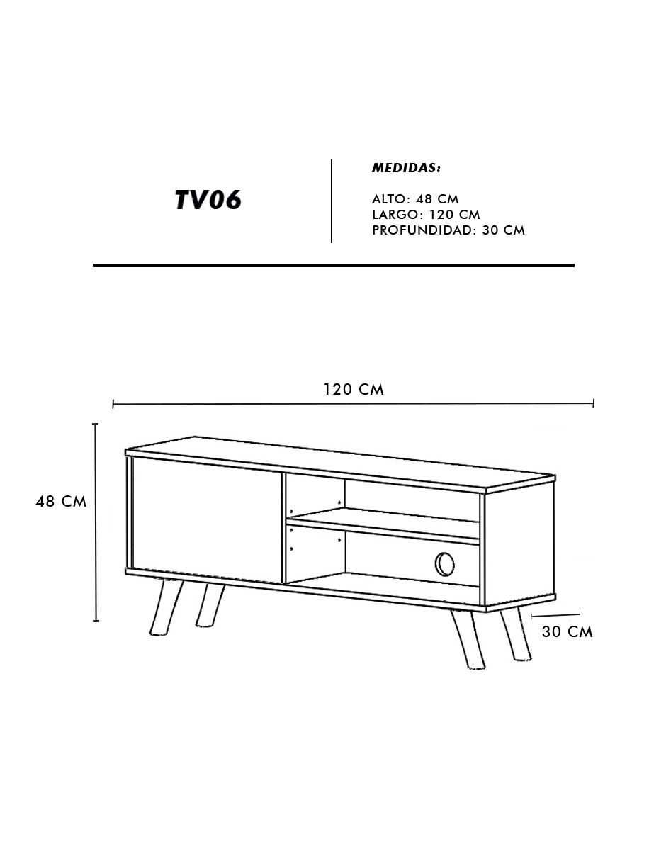 Foto 8 | Mueble para Tv Salvatore Credenza Vintage con Pasacables