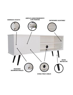 Foto 6 | Mueble para Tv Salvatore Credenza Vintage con Pasacables