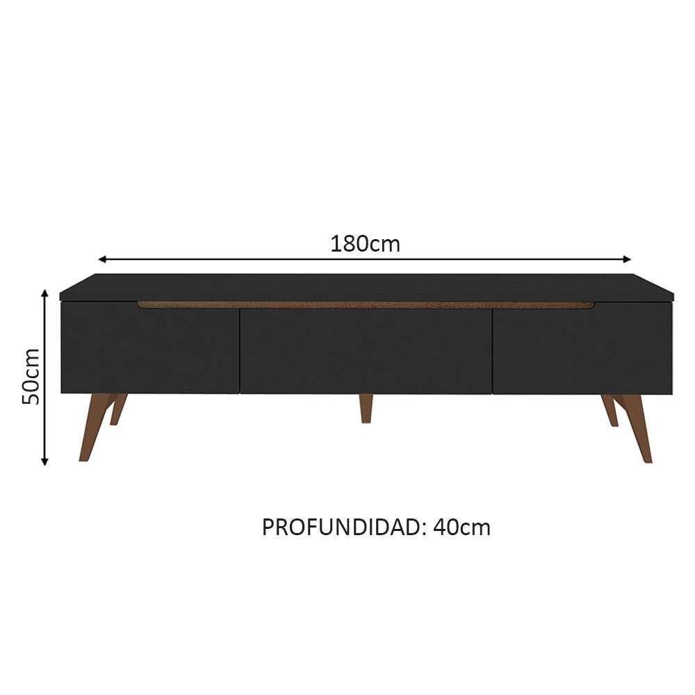 Foto 4 pulgar | Mueble Para Tv Hasta 75 Pulgadas 2 Puertas 1 Cajón Negro Reims Madesa