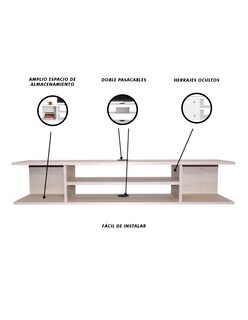 Foto 6 | Repisa Flotante para TV con Amplio Espacio Blanca