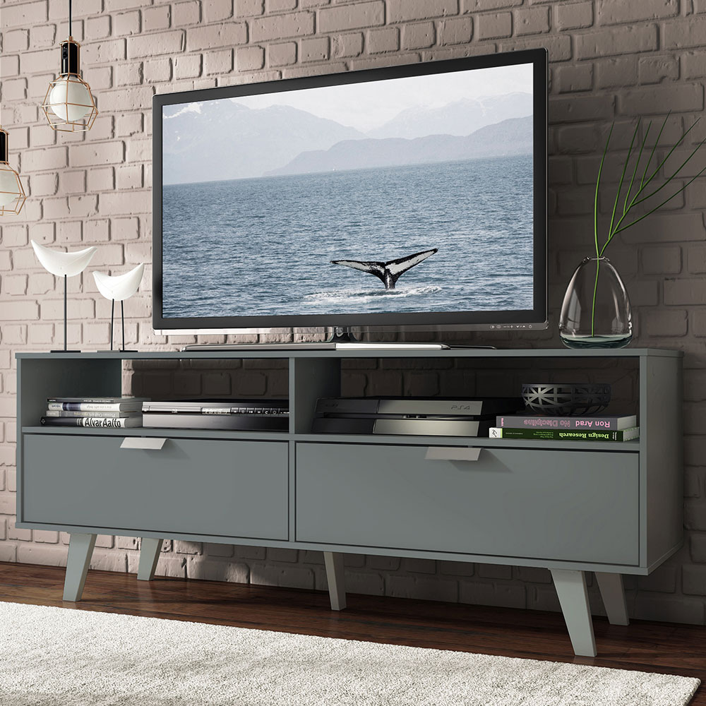 Foto 4 pulgar | Mueble para TV Madesa Oslo Gris hasta 55"  2 Puertas