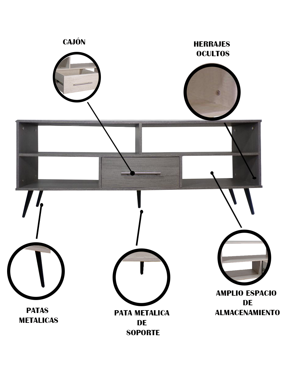 Foto 8 pulgar | Mueble Para Tv Nicole